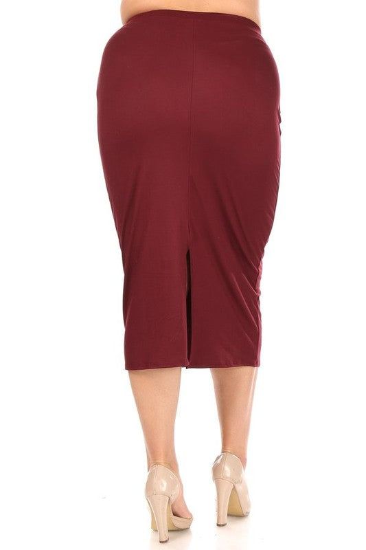 Plus Size Midi Pencil Skirt