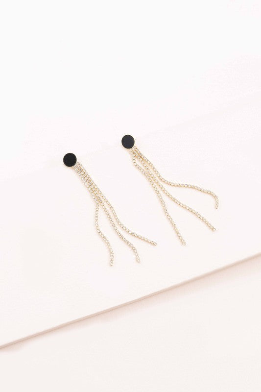 Black Dot Dangle Earrings