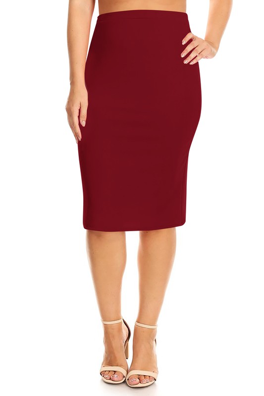 Boss Babe Knee Length Pencil Skirt Plus