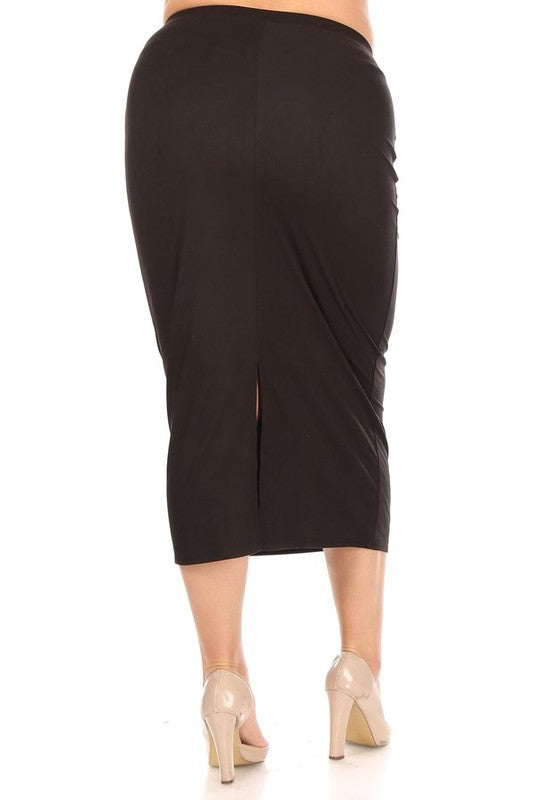 Simply Chic Midi Pencil Skirt Plus