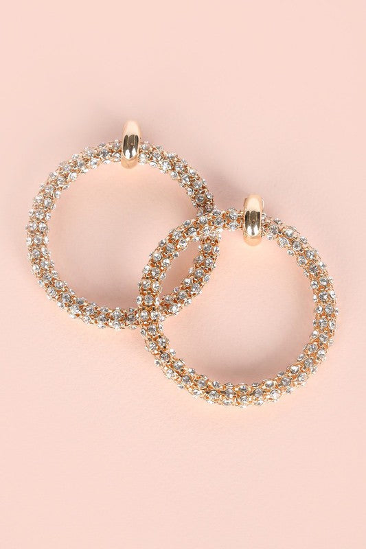 Day N Nite Rhinestone Hoop Earrings