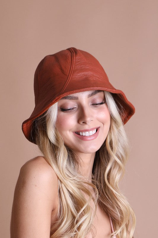 Karla Faux Leather Bucket Hat