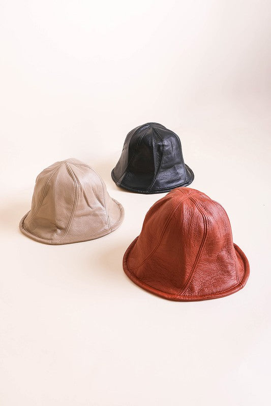 Karla Faux Leather Bucket Hat