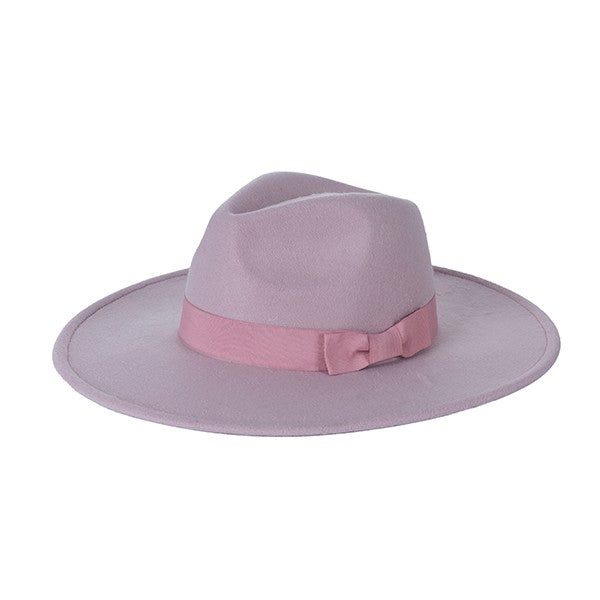 Phoenix Wide Brim Ribbon Fedora Hat