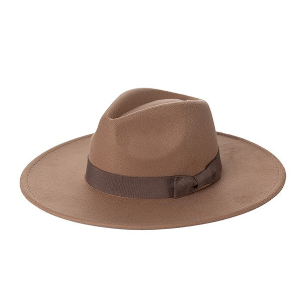 Phoenix Wide Brim Ribbon Fedora Hat