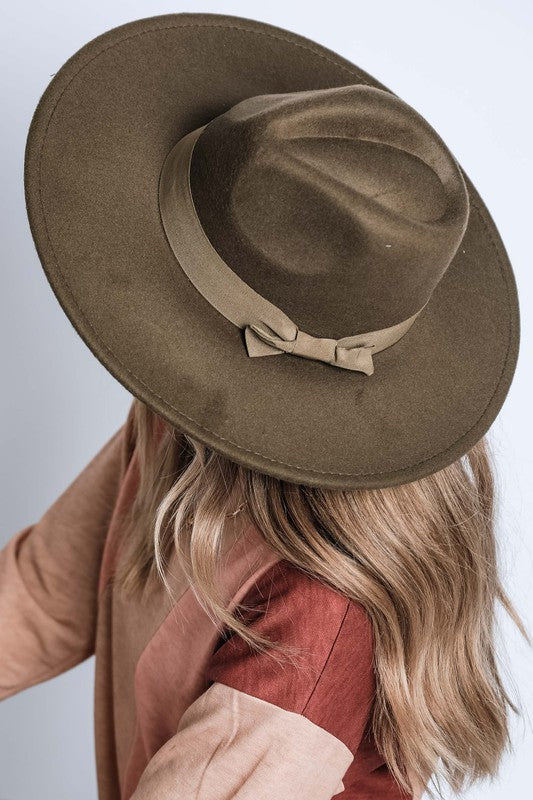 Phoenix Wide Brim Ribbon Fedora Hat