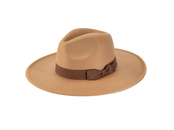 Phoenix Wide Brim Ribbon Fedora Hat