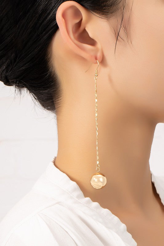 Ball and Chain Minimal Drop Earrings