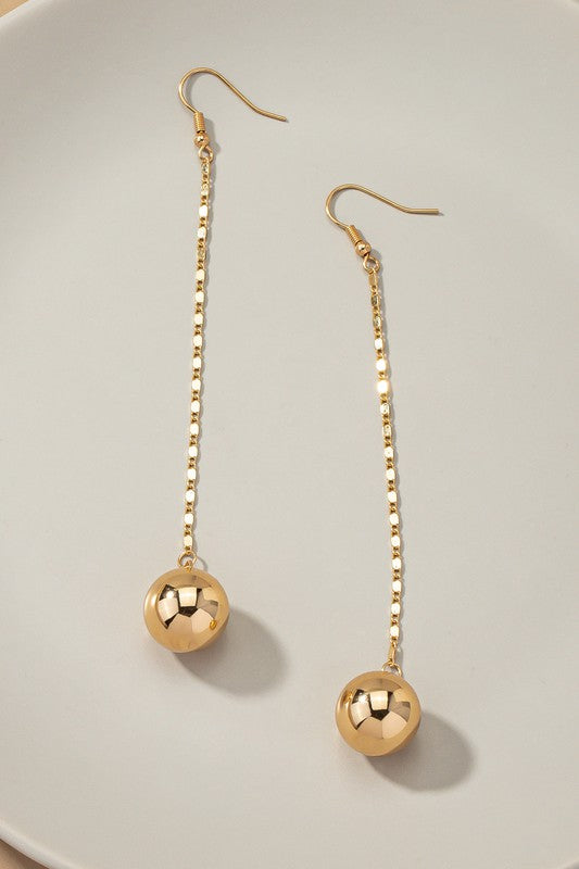 Ball and Chain Minimal Drop Earrings