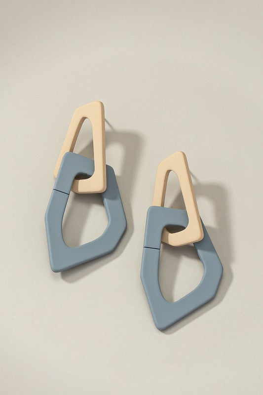 Organic Shape Chunky Link Earrings