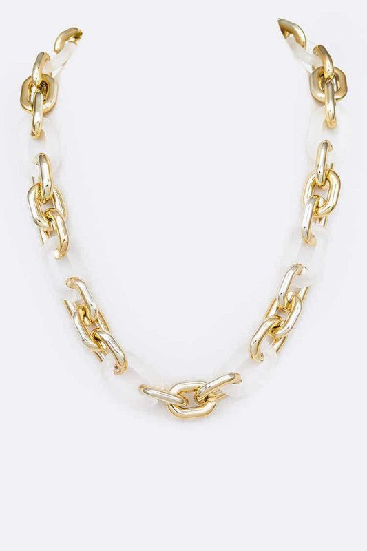 From The Block Mixed Resin Chain Collar Necklace