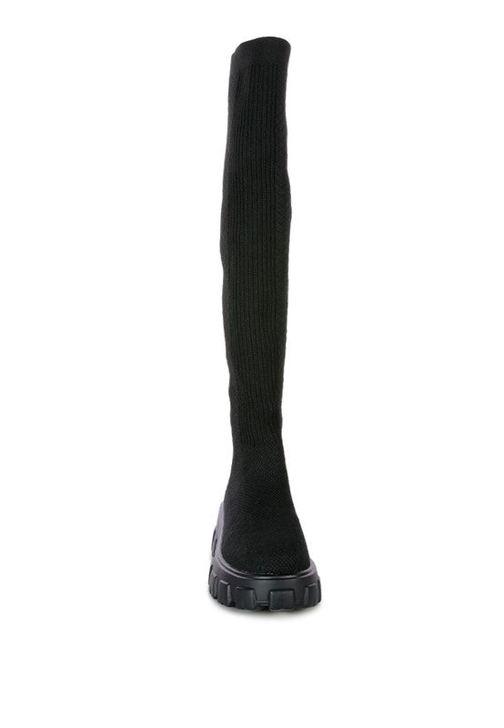 Loro Stretch Knit Knee High Boots