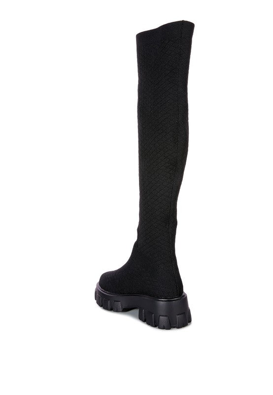 Loro Stretch Knit Knee High Boots