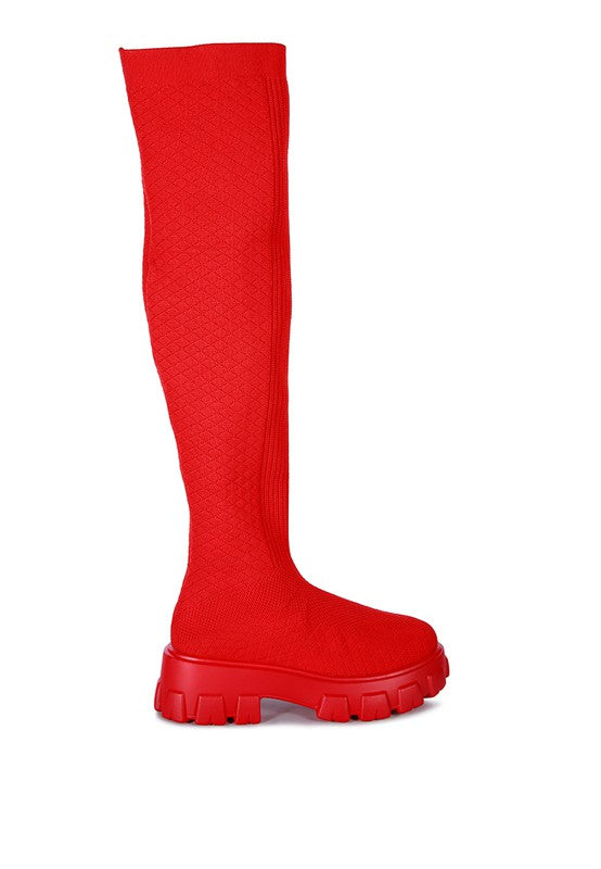 Loro Stretch Knit Knee High Boots