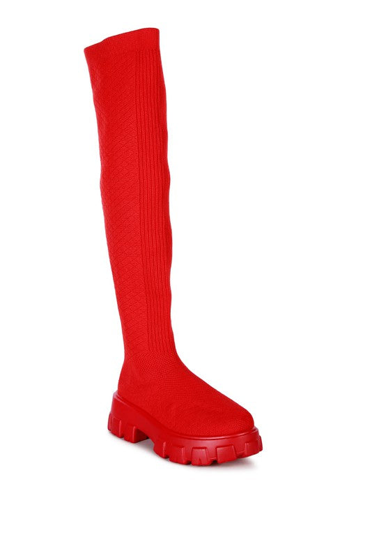 Loro Stretch Knit Knee High Boots