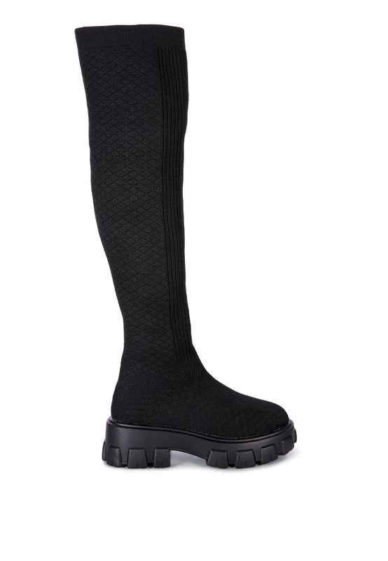 Loro Stretch Knit Knee High Boots