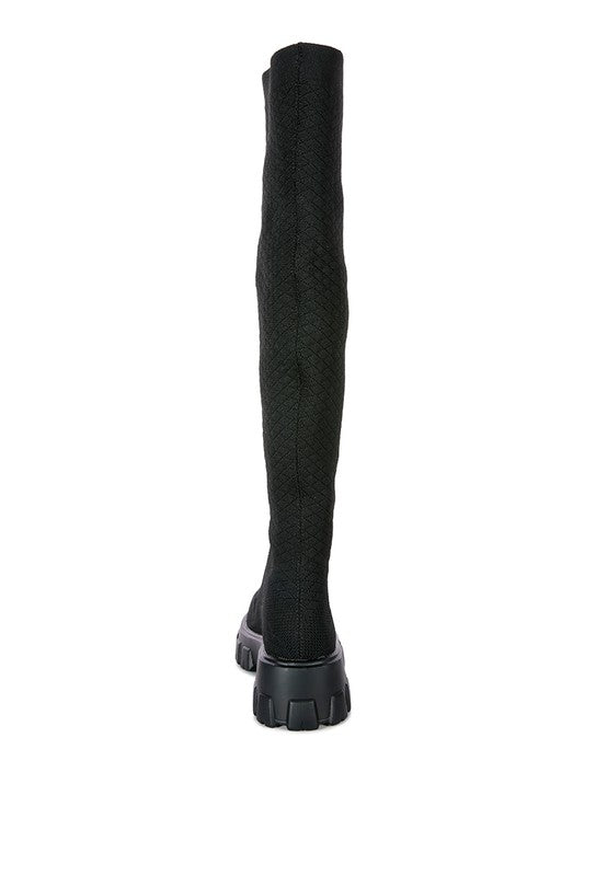 Loro Stretch Knit Knee High Boots