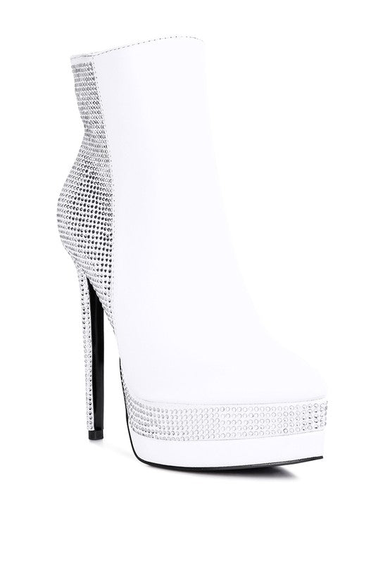 Encanto Diamante Platform Slim Heel Ankle Boot