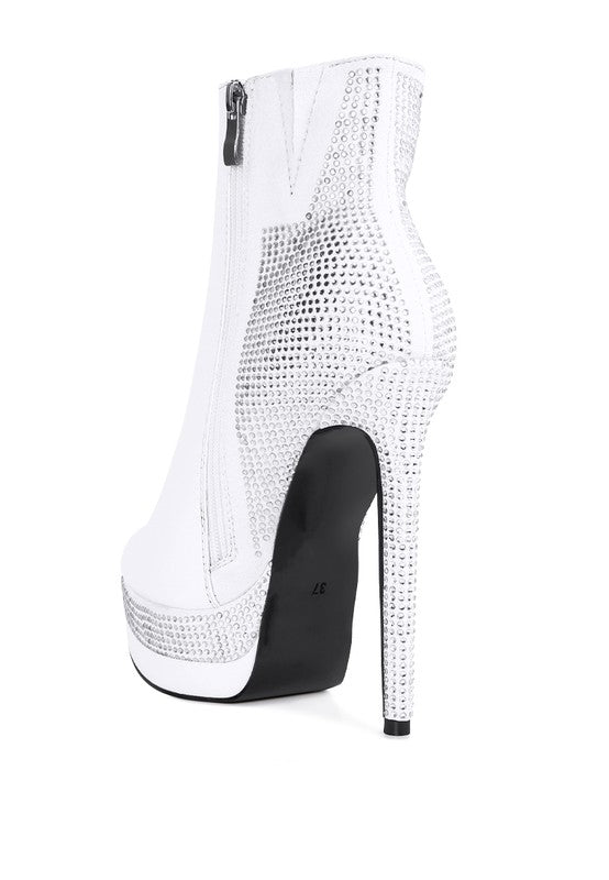 Encanto Diamante Platform Slim Heel Ankle Boot