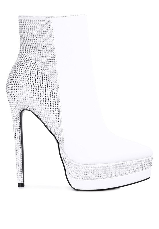 Encanto Diamante Platform Slim Heel Ankle Boot