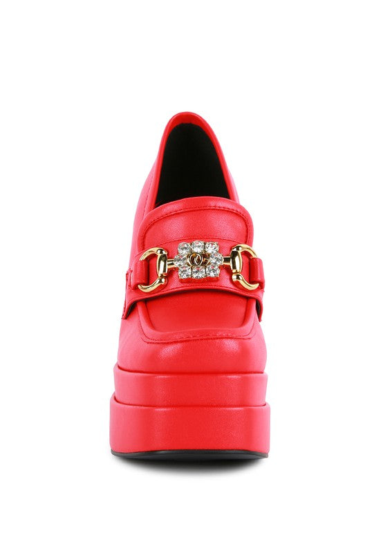 Bratty Girl High Block Heeled Jewel Loafers