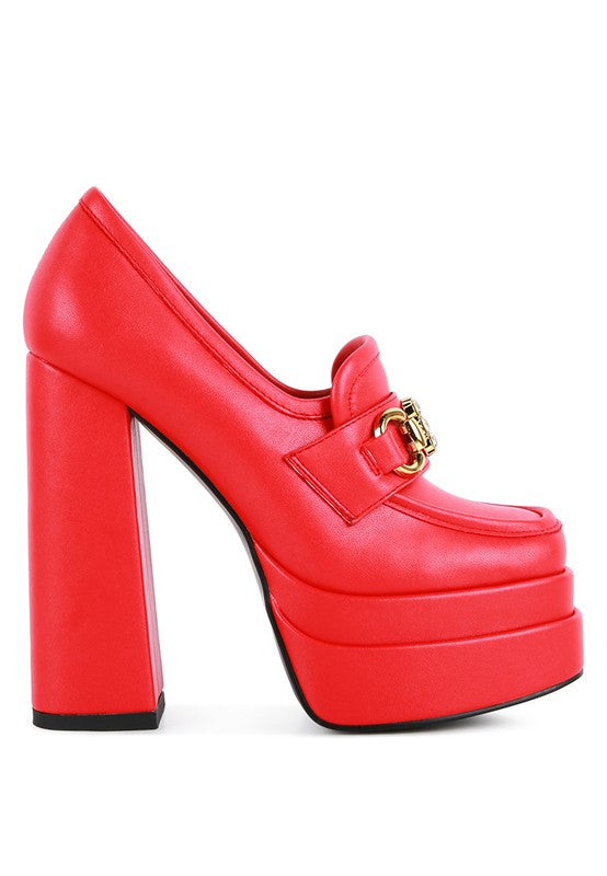 Bratty Girl High Block Heeled Jewel Loafers