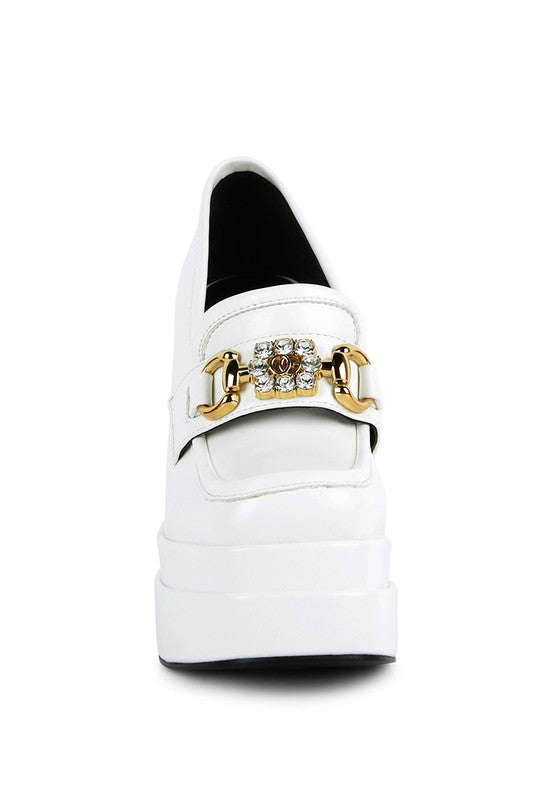 Bratty Girl High Block Heeled Jewel Loafers