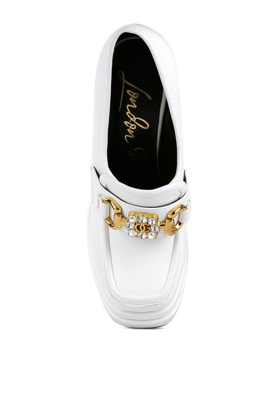 Bratty Girl High Block Heeled Jewel Loafers