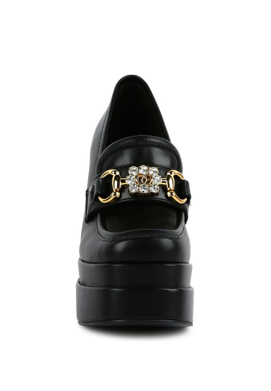 Bratty Girl High Block Heeled Jewel Loafers