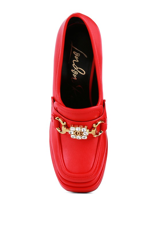 Bratty Girl High Block Heeled Jewel Loafers