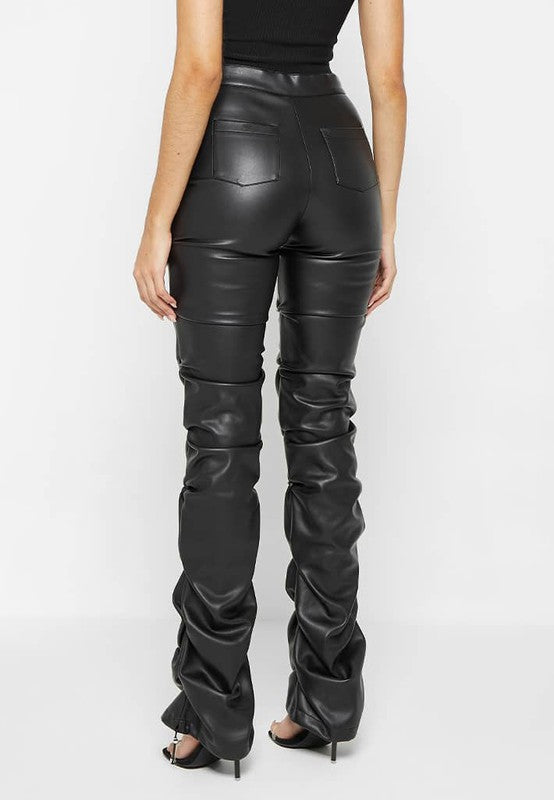 Trinity Faux Leather Pants Black