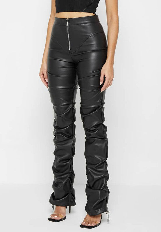 Trinity Faux Leather Pants Black