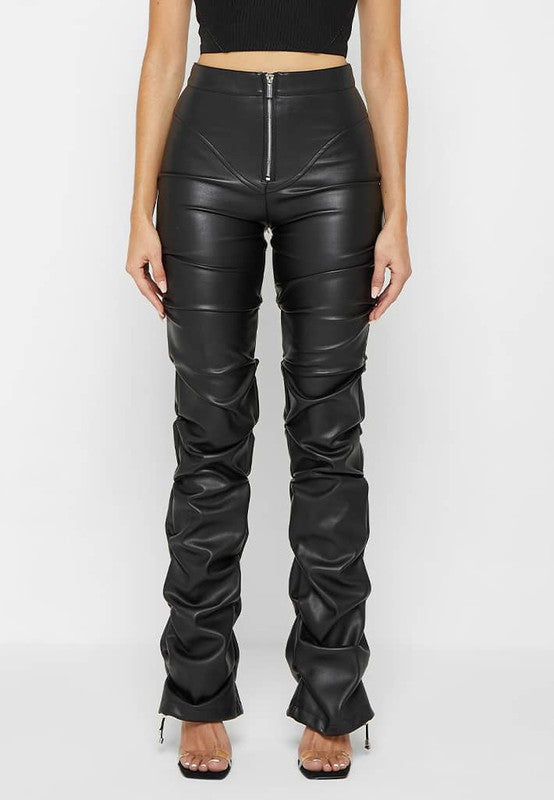 Trinity Faux Leather Pants Black