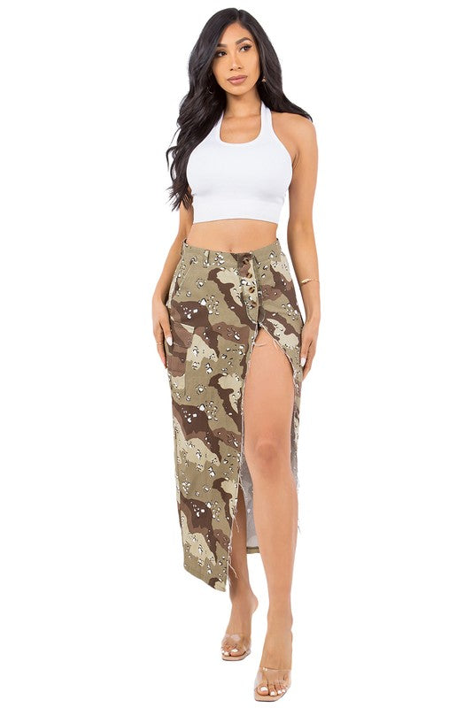 Desert Camo Maxi Skirt