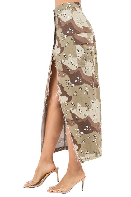 Desert Camo Maxi Skirt