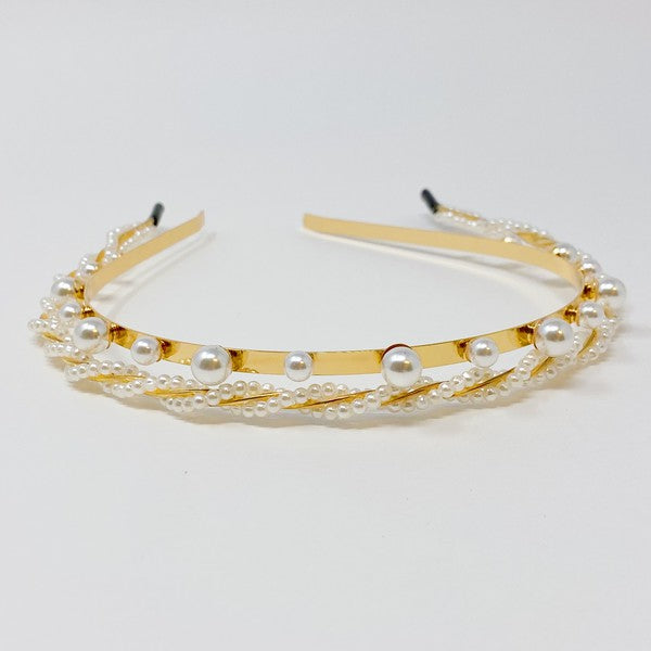 Delicate Pearl Headband Set