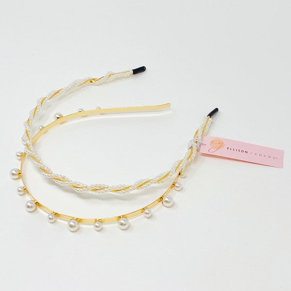 Delicate Pearl Headband Set