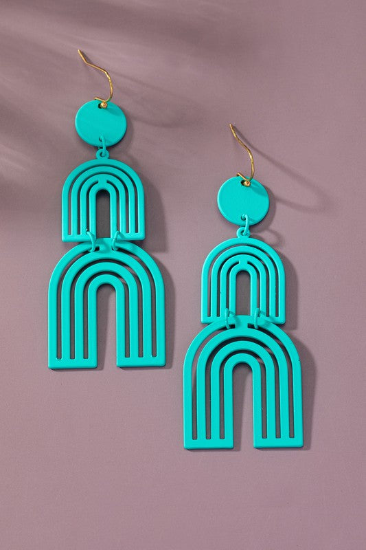 Cutout Metal Arch Drop Earrings