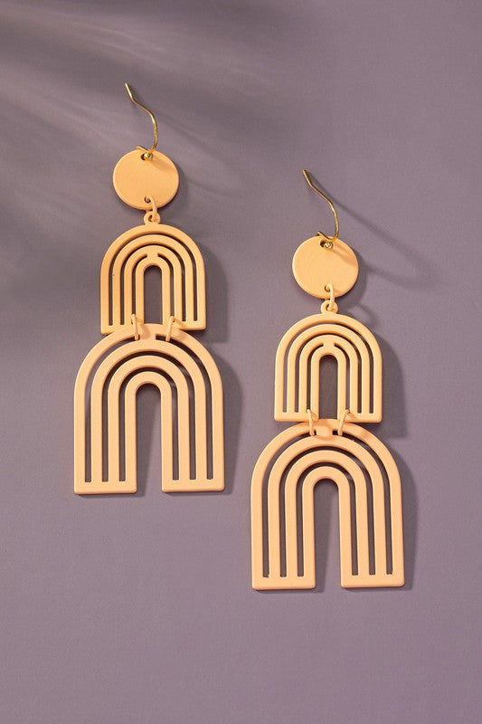 Cutout Metal Arch Drop Earrings