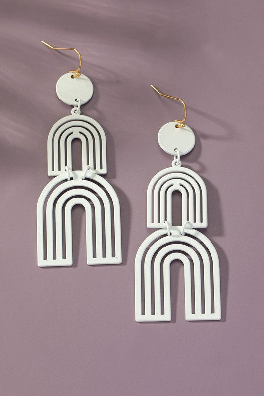 Cutout Metal Arch Drop Earrings