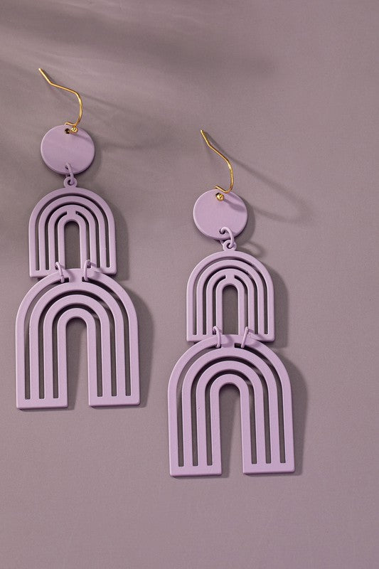 Cutout Metal Arch Drop Earrings