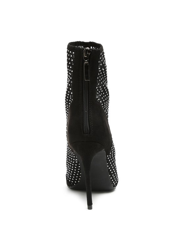 Alina Rhinestone Mesh Stiletto Boots