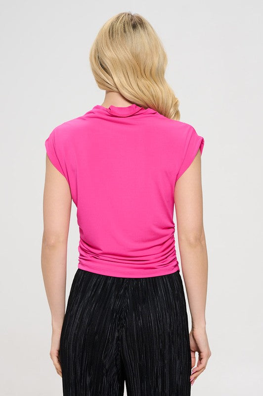 Reid Draped Top Pink