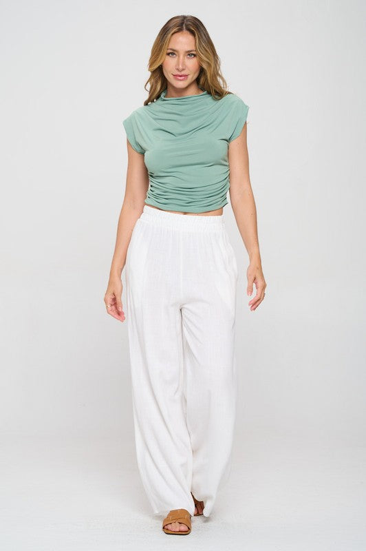 Reid Draped Top Sage Green