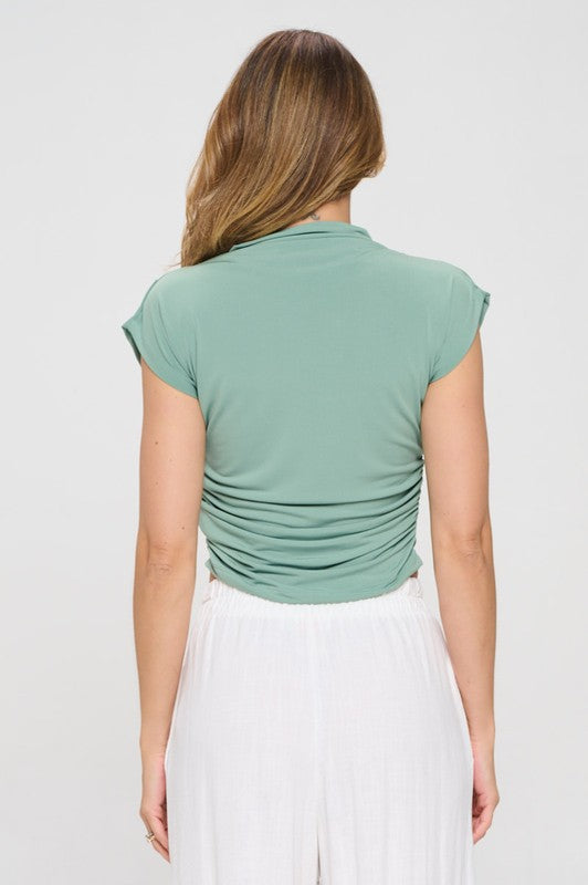 Reid Draped Top Sage Green