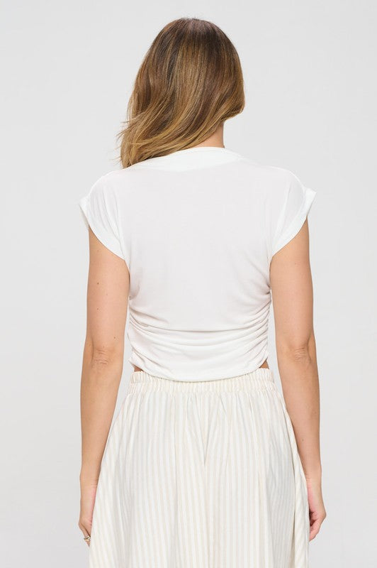 Reid Draped Top Ivory