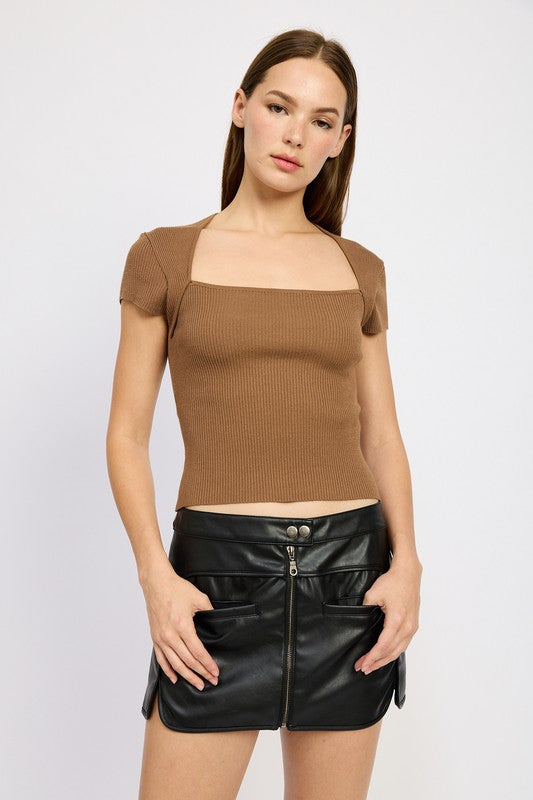 Ava Front Zip Moto Mini Skirt