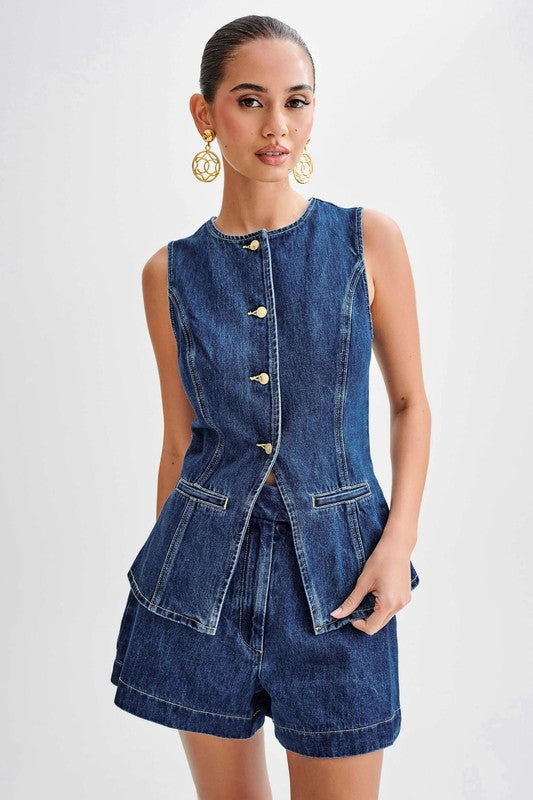 Sia Denim Two Piece Set