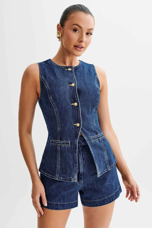 Sia Denim Two Piece Set