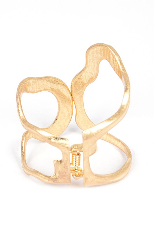 Cutout Textured Iconic Hinge Bangle